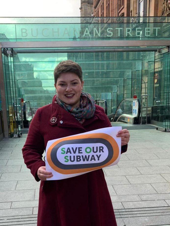 glasgowgreens's tweet photo. The amazing @CaptainKim, councillor for Dennistoun and MSP candidate for Glasgow, supporting the #SaveOurSubway campaign outside Buchanan Street Station. ✊💚

You can sign the petition here: https://t.co/zXNogfOg6I https://t.co/XLsIB7ksE8