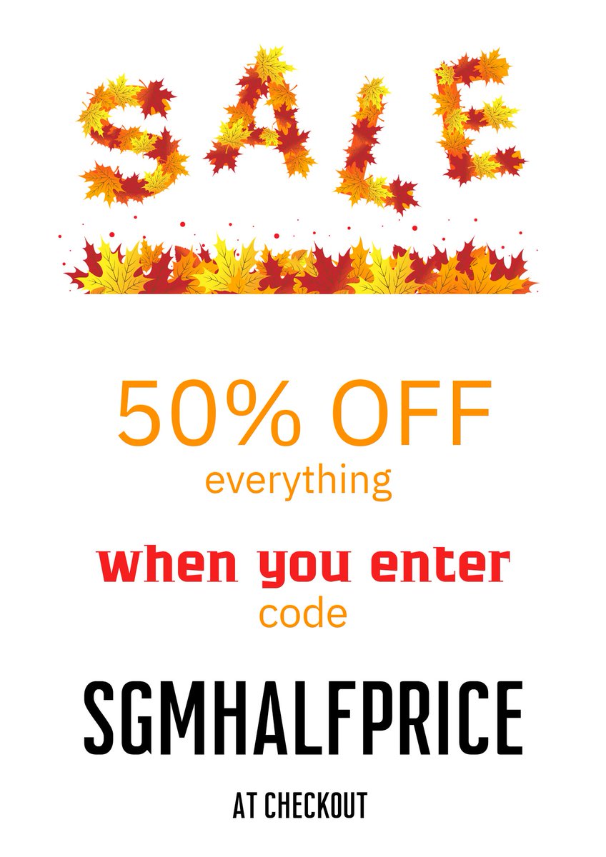 We're pleased to announce that every product on our site is now HALF PRICE until Friday 9th October sgmwallart.co.uk use code SGMHALFPRICE at checkout #sale #halfprice sgmwallart.co.uk