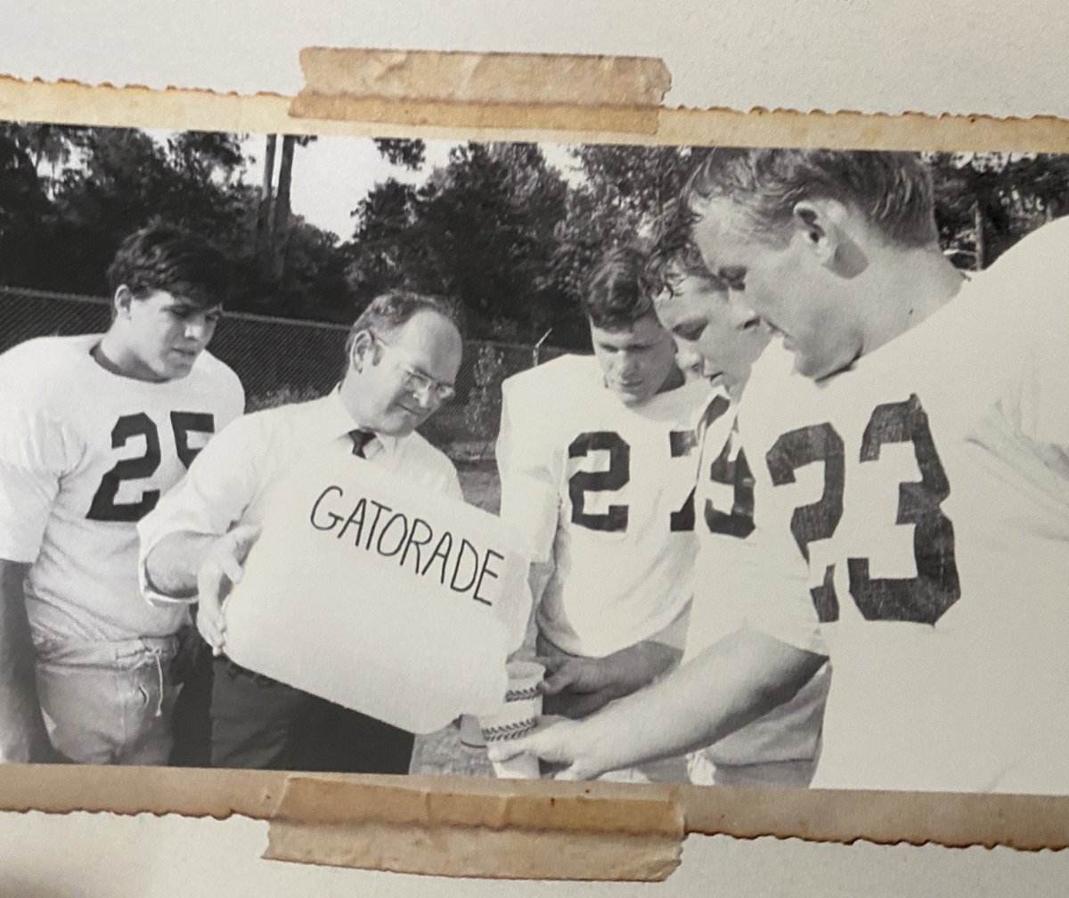 darrenrovell's tweet image. This Day, 65 years ago: Doctors at Florida get permission to give freshman football players a new drink during The Toilet Bowl vs. the varsity B team. After the freshman win, coach Ray Graves authorizes the drink to be on the sidelines vs LSU the next day. 

The drink? Gatorade.