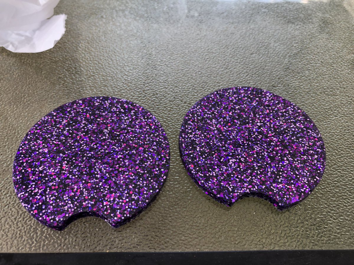 I got my super sparkly car coasters from @careenakeese today! They were worth the wait! Even prettier in person!