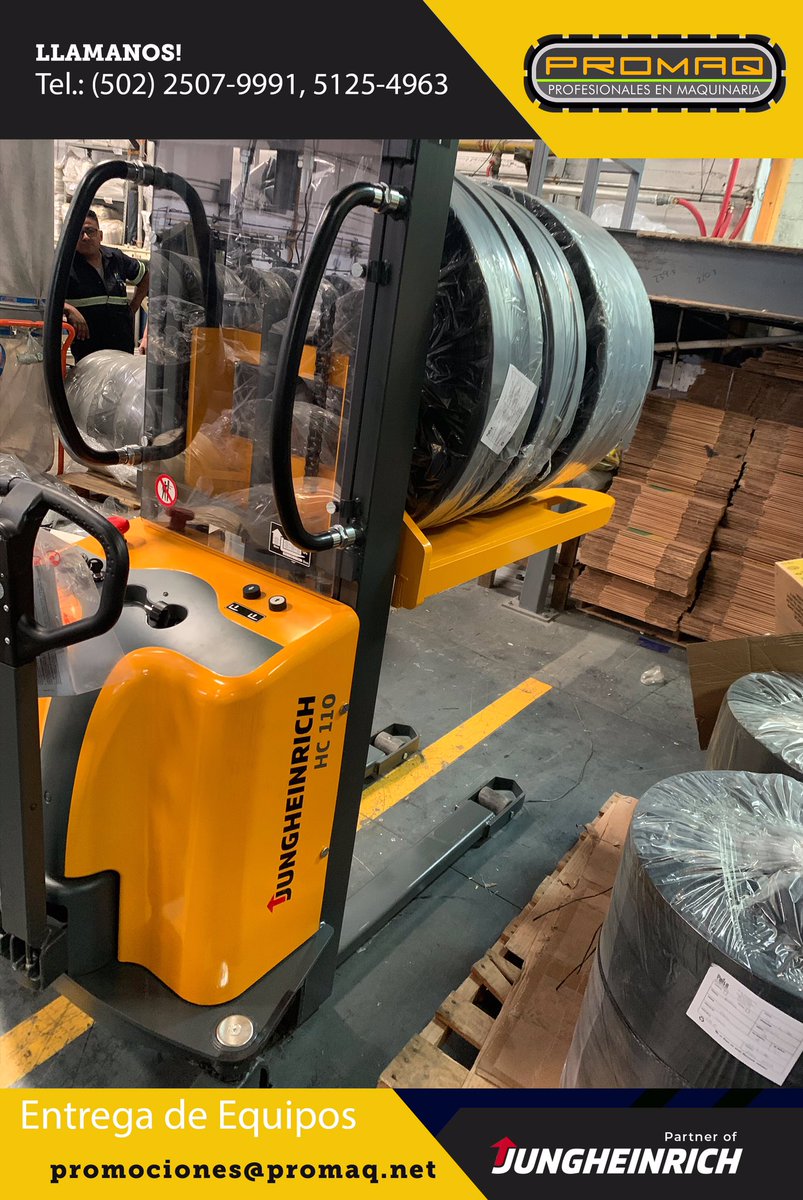promaq_lift's tweet photo. ENTREGA DE EQUIPO - PAISA
➡️#Apilador Electrico manual:
➡️ Marca: #Jungheinrich HC 110
➡️ Capacidad de carga: 1,000 Kg.
➡️ Elevación : 3.0 Mts.
Ideal para cargas eventuales en estantería/descarga de camiones desde piso o mesa de trabajo.
#ElSalvador #Guatemala #Honduras https://t.co/uqddrBqQn0