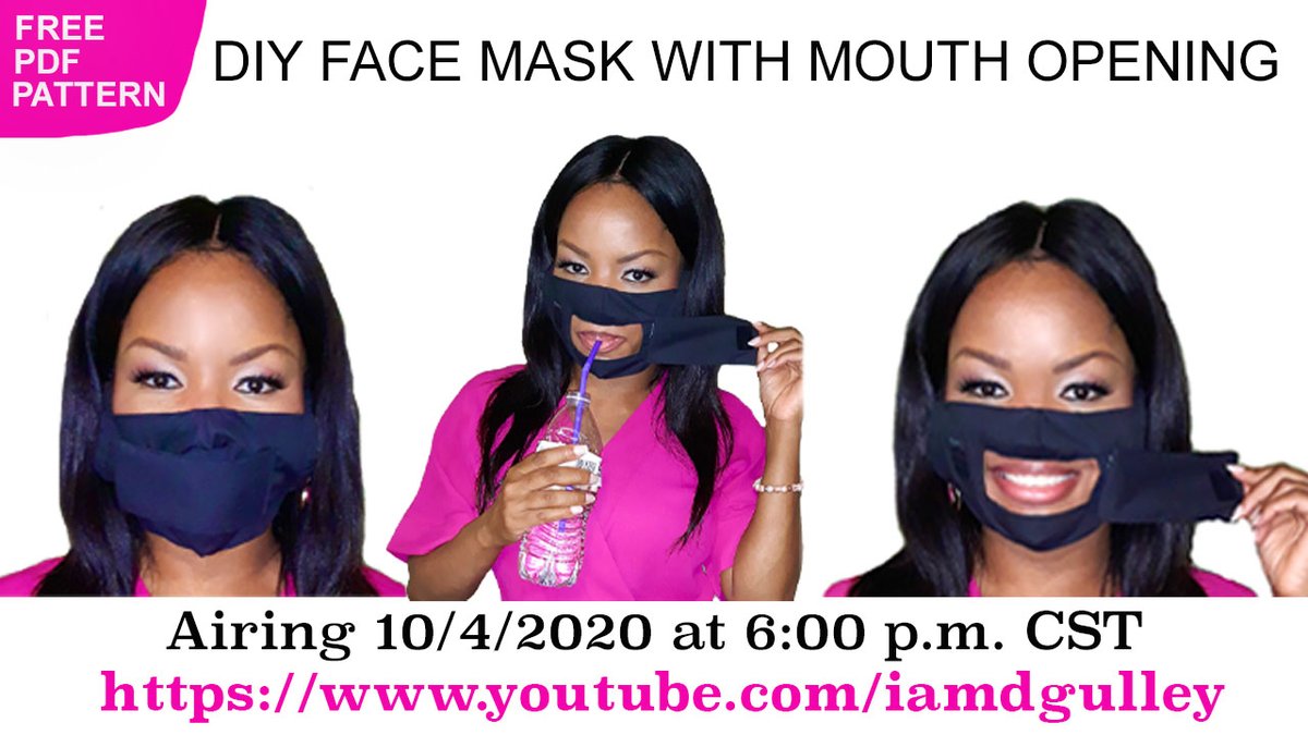 iamdgulley's tweet photo. Hello, 

I know it has been a while since I have posted a #DIY #fashion video. I want you to know I am relaunching my Youtube channel on October 04, with the video listed below. I can't wait to share this #DIY #facemask with you. https://t.co/Nu6VpANoD1