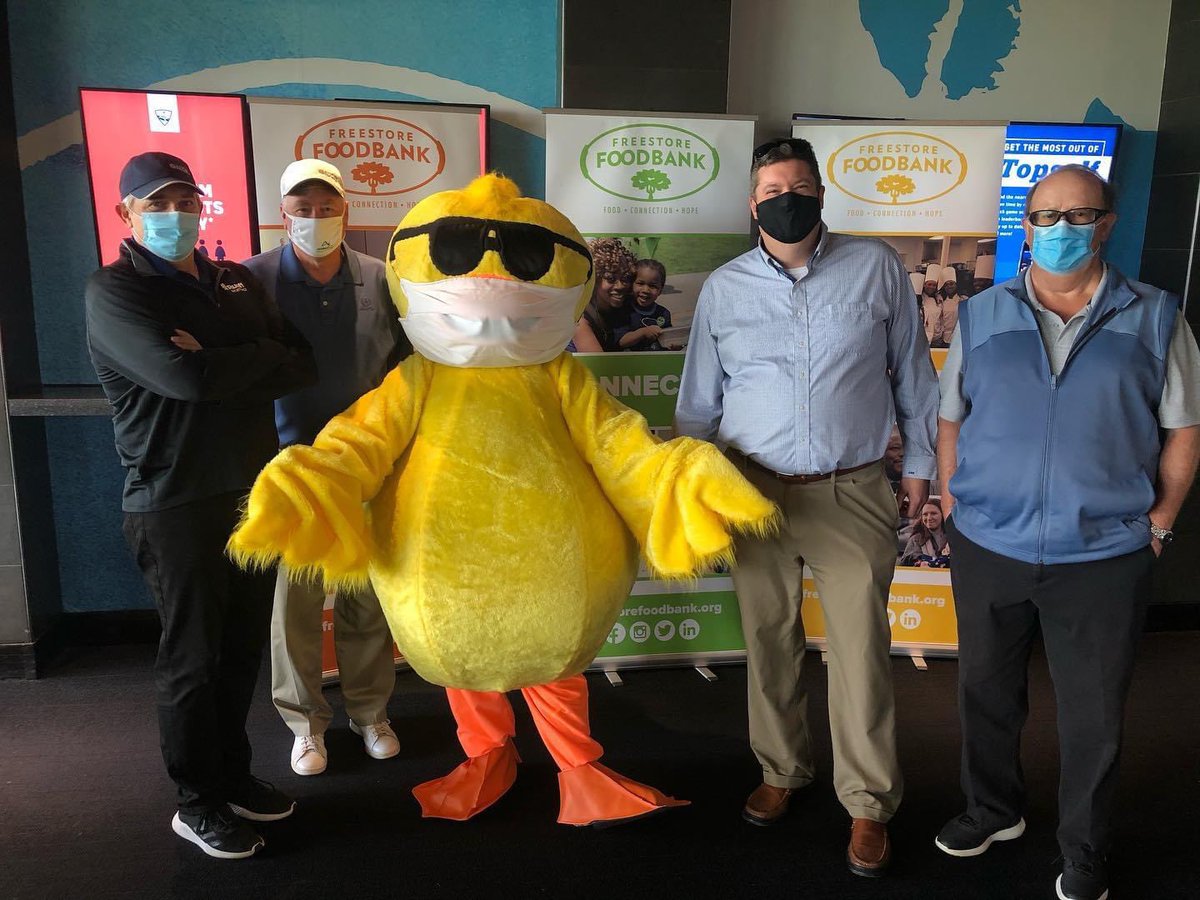 FreestoreFB's tweet photo. We were finally able to have our 2nd Annual Quacky Golf Outing! Thank you to our sponsor  @TriHealth &amp; all of our golfers! #buyaduckfeedachild #rdr2020 https://t.co/xBTlxdF3wN