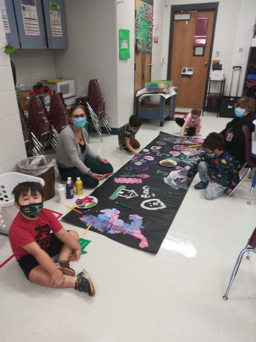 EversESCE's tweet photo. What does red and white...black and white make?  Wow...Pink and Grey...we added Green and Blue too! Evers ECC/ECSE @NISDEvers #BetterTogether https://t.co/GneFqN7ITd