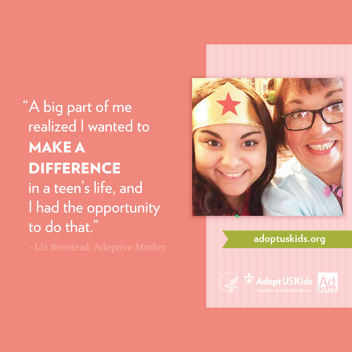 AdoptUSKids's tweet photo. "A big part of me wanted to make a difference in a teen's life, and I had the opportunity to do that." -Liz, who adopted a teen from foster care.   #fostercare #adoption https://t.co/laFsRUjAQP