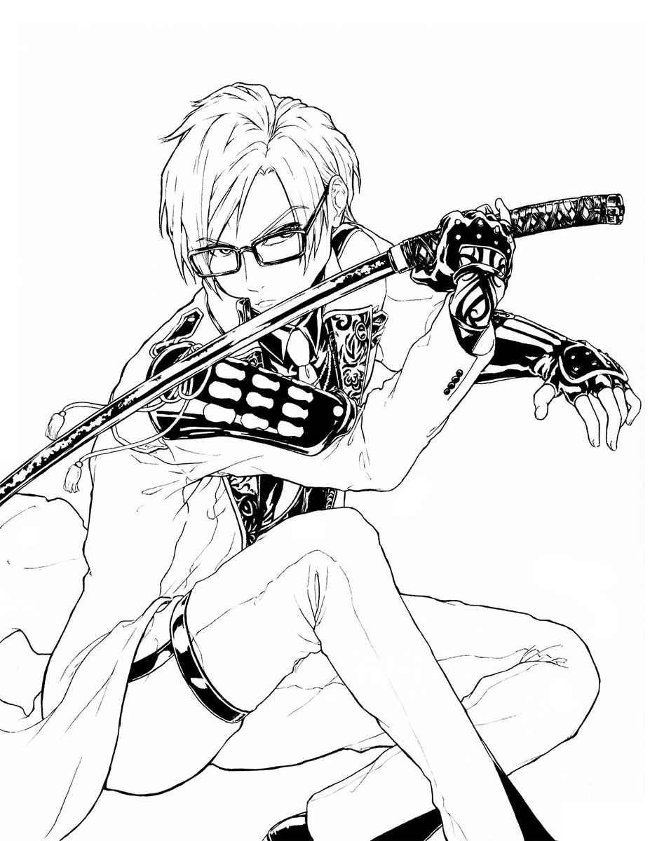 Watch Hypnosis Mic Rhyme Anima On Twitter Instead Of Inktober This Year I M Doing Art Challenge From Pixiv Daily Prompts October 1 Theme Glasses Drew Sakyo From A3 As Sanchoumou From Touken