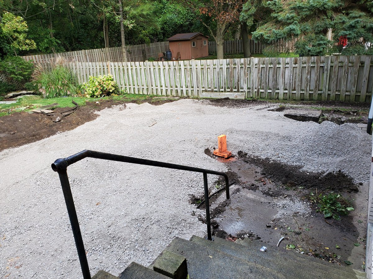 bobbireive's tweet image. Day 3 - starting to be able to &quot;see&quot;  the new patio. So different already. 
1 guy, 3 days=transformation 
#backyardproject #renovations