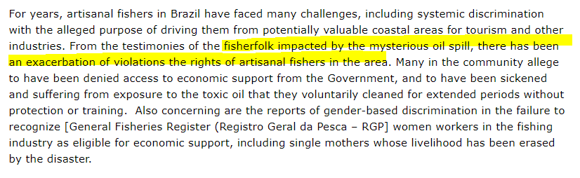 Aidaespanol's tweet image. El relator @baskut08  de residuos tóxicos de la ONU expresó que precisar el origen del derrame y la rendición de cuentas de Petrobras mejoraría la capacidad de las víctimas de acceder a una solución.