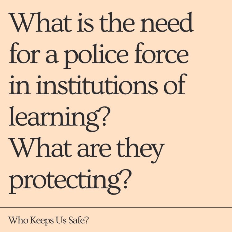 fresnostatesqe's tweet photo. Campus Police 📣 and Demands: #csuwayforward #noharmdisarm #copsoffcampus #csucopsoffcampus https://t.co/TbflsMYk5u