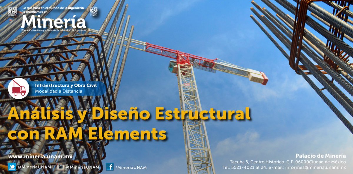 MineriaUNAM's tweet photo. Participa en el #curso a distancia e identifica los comandos básicos de #RAMElements desarrollando ejercicios para crear #ModelosTridimensionales. Del 12 al 15 de octubre de 16:00 a 21:00 horas. Temario, precio y registro en: https://t.co/yu1zyTYx78 https://t.co/geBM8qOdrf