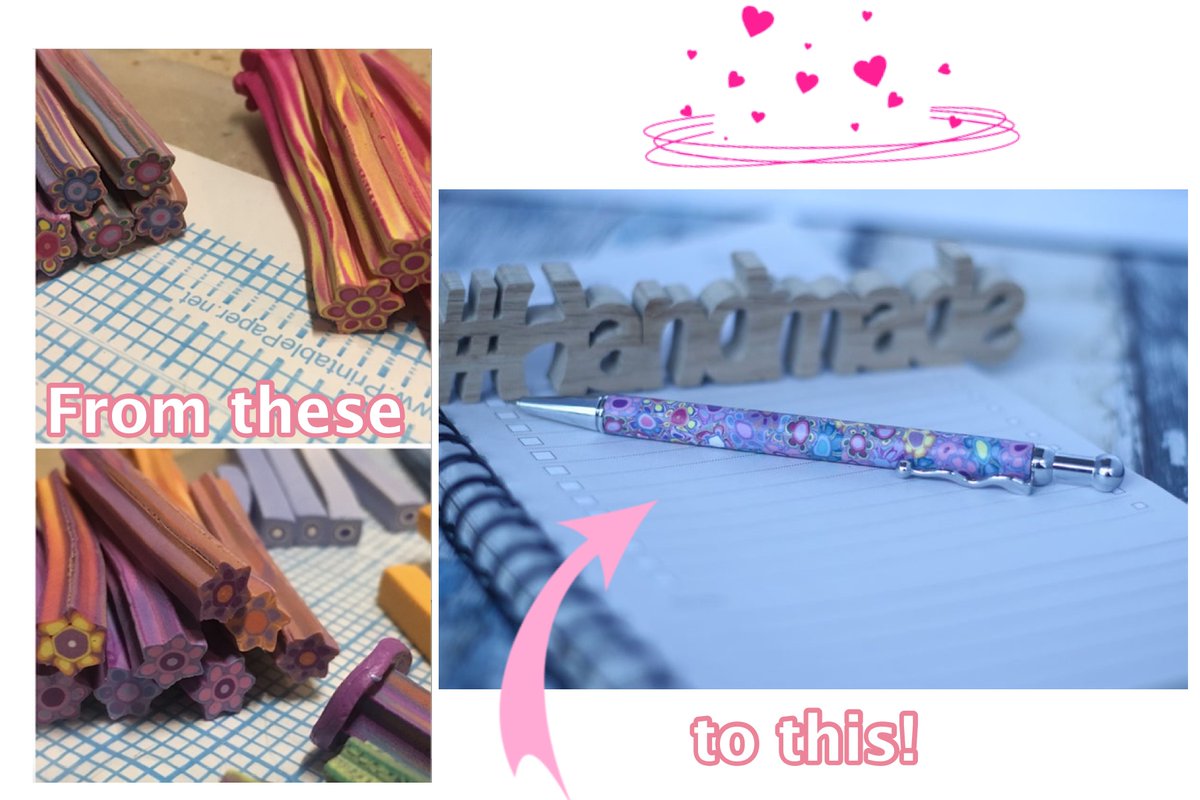 sawdustnsparkle's tweet photo. Here's an example of what I do: I make polymer clay canes and then magically transform them into pretty pens. Browse what I currently have in-stock and ready to post on Etsy: https://t.co/QJ53GYW2dz #PrettyPens #htlmphour FREE UK SHIPPING (International shipping available) https://t.co/sdxYJoz6uB