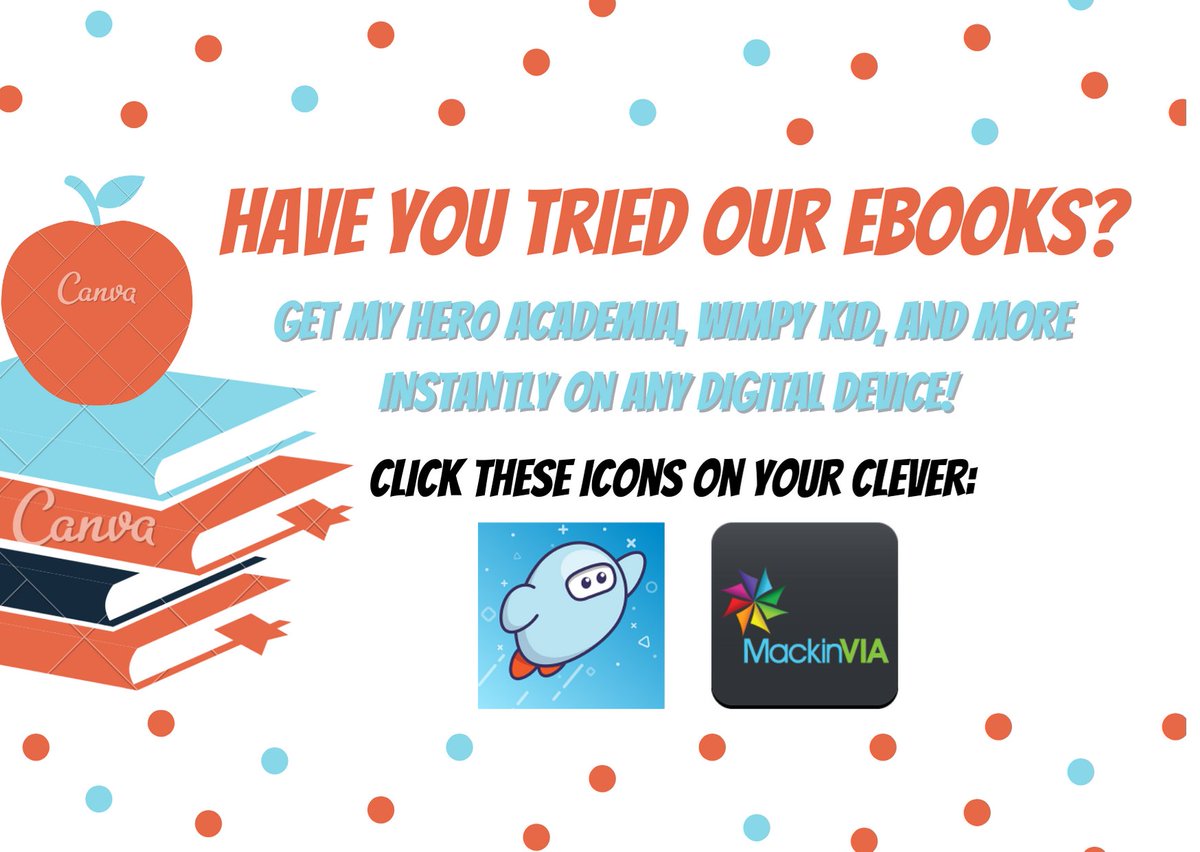LargoMSLibrary's tweet image. Did you know that in addition to our lovely library collection here at LMS, our students (and staff!) also have access to thousands of free eBooks and audiobooks through our virtual library? Long story short: go to Clever and click on the SORA or MackinVia apps and start reading!