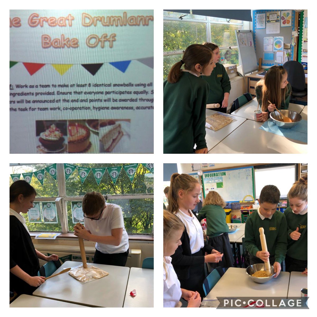 DrumlanrigPS's tweet photo. Maths week: back by popular demand ‘The Great Drumlanrig Bake Off’! Some brilliant team work, maths skills and delicious snowballs! #MathsWeekScot #SBCNumeracy https://t.co/n4XBEySWoJ
