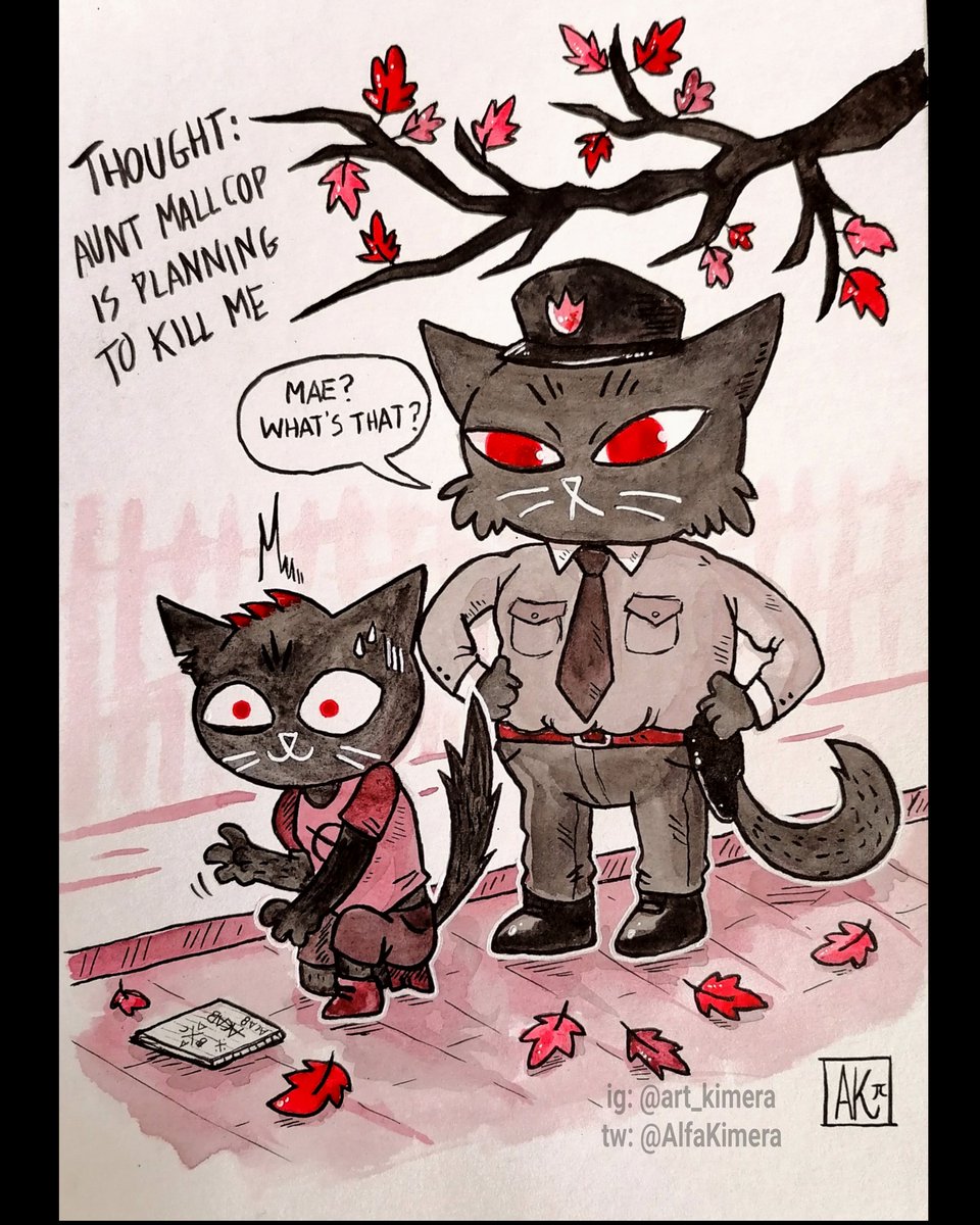 Maetober day 1: ACAB"Thought: Aunt Mallcop is planning to kill me"  #nitw  #nightinthewoods  #drawtober  #drawtober2020  #artober  #Artober2020  #inktober2020  #Inktober