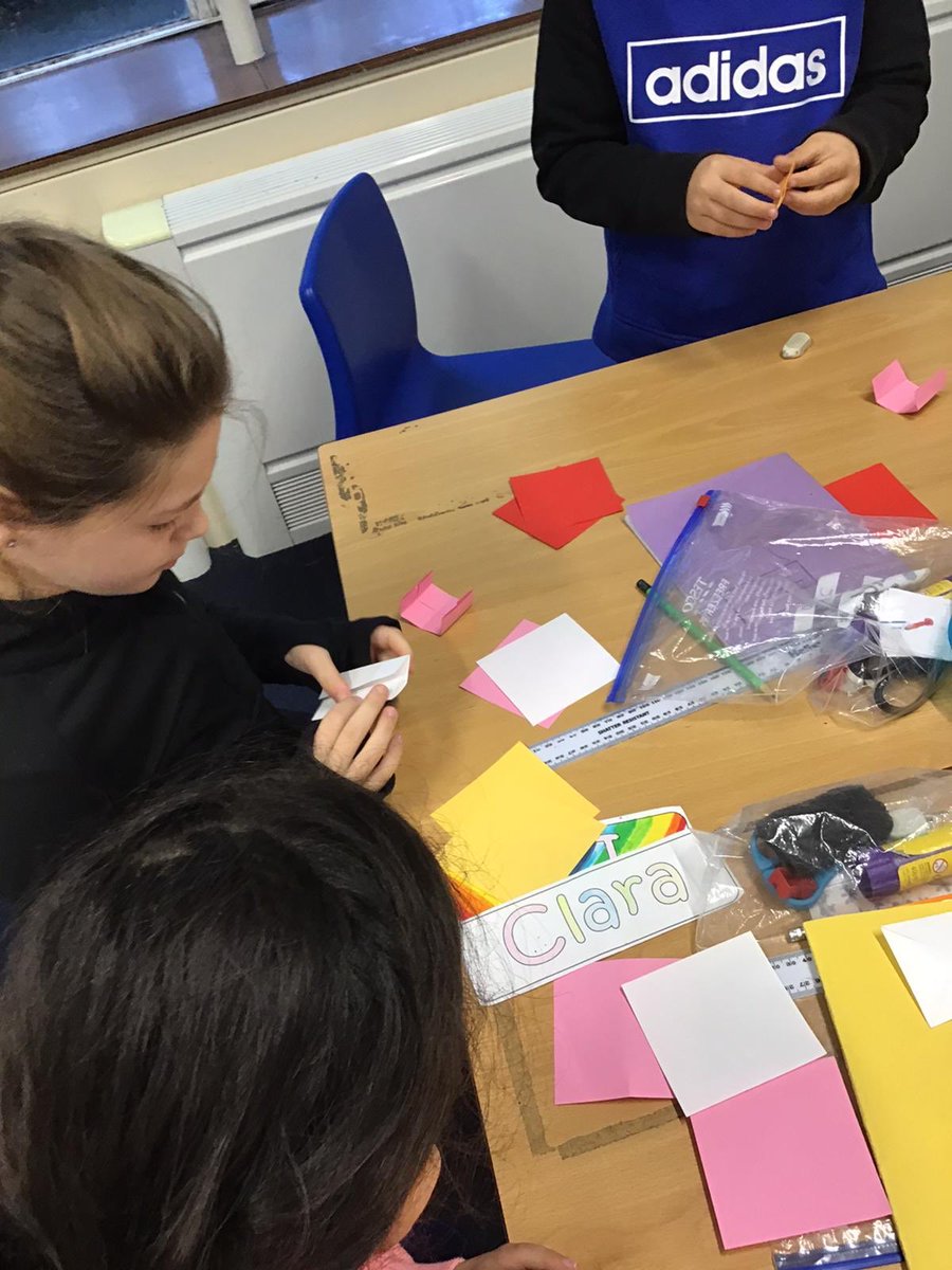 DrumlanrigPS's tweet photo. Maths week: We took part in a live video event: Origami - 3D objects and their properties. We showed great listening skills, persistence and team work. Well done Primary 5! #MathsWeekScot #SBCNumeracy https://t.co/C2vGZ64gO8