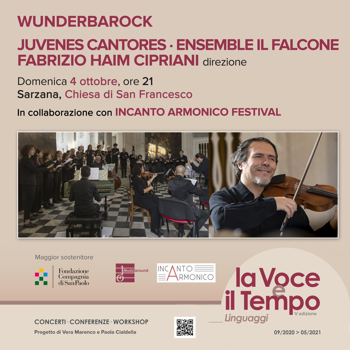 🔴 🔴 𝐖𝐔𝐍𝐃𝐄𝐑𝐁𝐀𝐑𝐎𝐂𝐊

Juvenes Cantores 
Ensemble Il Falcone
Fabrizio Haim Cipriani

📅 Domenica 4 ottobre, ore 21

Sarzana, Chiesa di San Francesco

👉👉 Prenotazioni: ass.incantoarmonico@gmail.com

👉 INFORMAZIONI: bit.ly/Wunderbarock_S…

#vocetempo2021