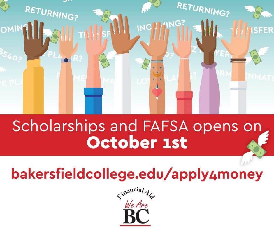 bc_faid's tweet photo. Nearly 300 #scholarship opportunities @bakersfieldcollege
ONE online application.
15 required questions.
What could be easier?
https://t.co/c9rECMw1zd
#Apply4Money #WeAreBC #BakersfieldCollege #Bakersfieldevents #bakersfieldlife #bakersfieldlocal https://t.co/qbNgJMhBxU
