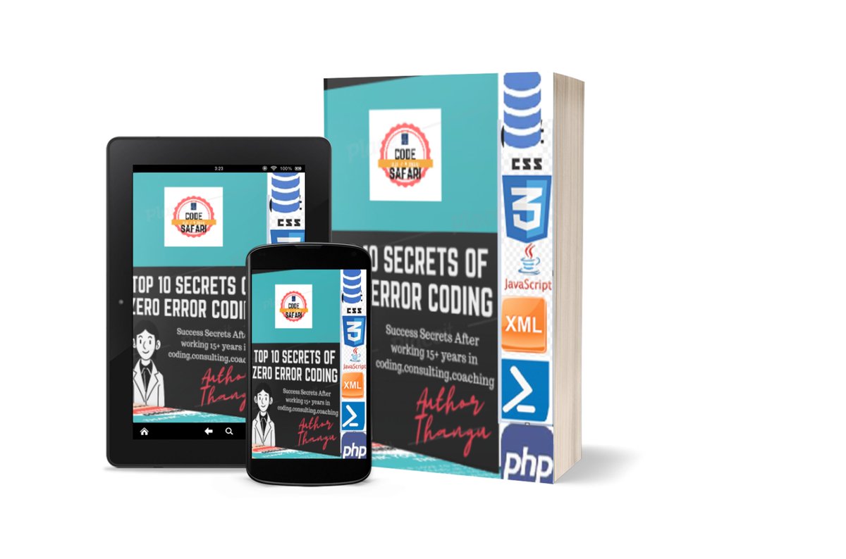 AllAloneISFine's tweet image. Are you tired of errors while coding?☹️
Solution:ZECS
ZERO ERROR CODING SECRETS
payhip.com/b/oR31
Want More? codesafari.thangu.com
#codingworkshops #learntocode #codesafari #thangucodesafari #thanguconsulting
Thank you @soravjain @rrishijain #digitaltrainersfestival