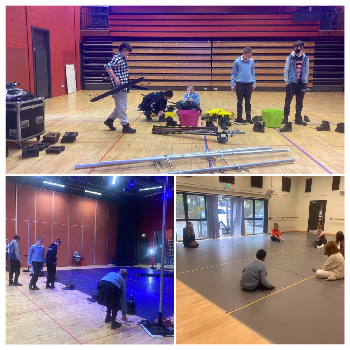 Stoundancedrama's tweet photo. The new Technical and Performing Arts Service hard at work yesterday afternoon at Ogstoun. Prepping for Year 11 Drama Mocks and running Year 9 Drama Club! #keepingperformingartsalive https://t.co/C4FiOBMuuV