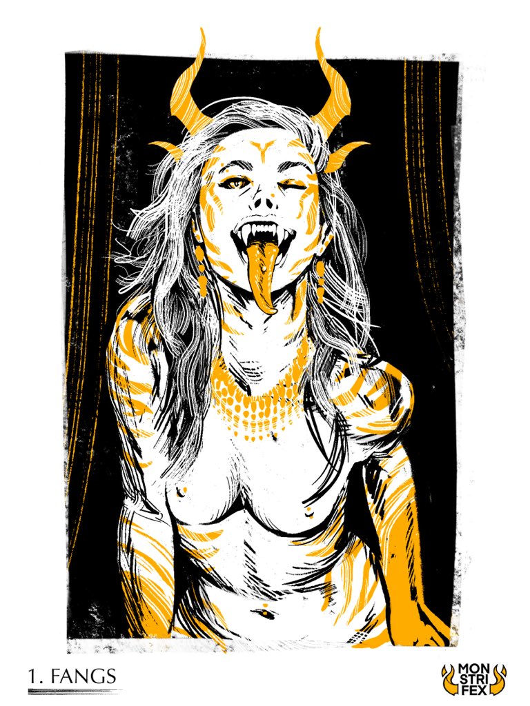 monstrifex's tweet photo. 1. FANGS   #Teratober2020
BIG ANNOUNCEMENT, @JSuccubus and I are going to be alternating days on this Teratober challenge! After we've done 16 sexy monster drawings each, we're putting it all into one big art book. 
I'm SUPER EXCITED for this collaboration! ✨🎃💀🌒🧡✨ https://t.co/qA4iLUC4ta