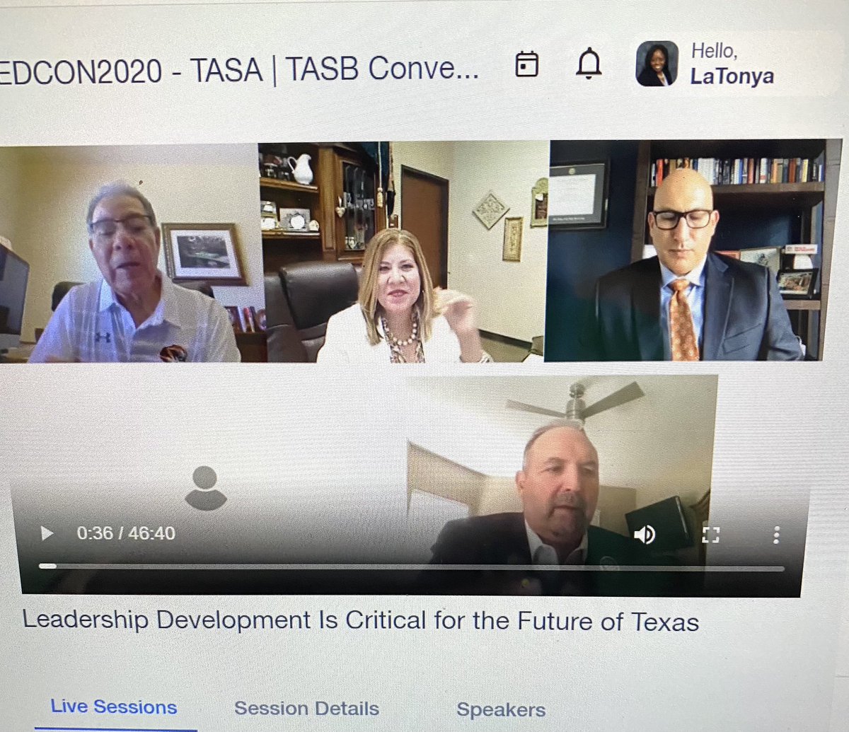 drgoffney's tweet photo. @TALAS4edu is absolutely right, “Leadership development is critical for the future of Texas!” Phenomenal job as first female president of TALAS #sistersupt @m_salazarzamora! #TASATASB #txedcon2020 #inspiringleaders https://t.co/A0KiestRtf
