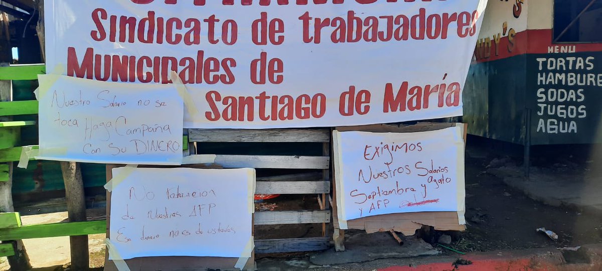 FussSv's tweet photo. Externamos nuestra solidaridad a los compañeros/as de @sitramsam que se encuentran en suspensión de labores por no pago de salarios de los meses de agosto y septiembre @arpassv @Meganoticias19 @PDDHElSalvador @PGR_SV @DiarioCoLatino @radioyskl @FGR_SV https://t.co/HHyN8Fwor7
