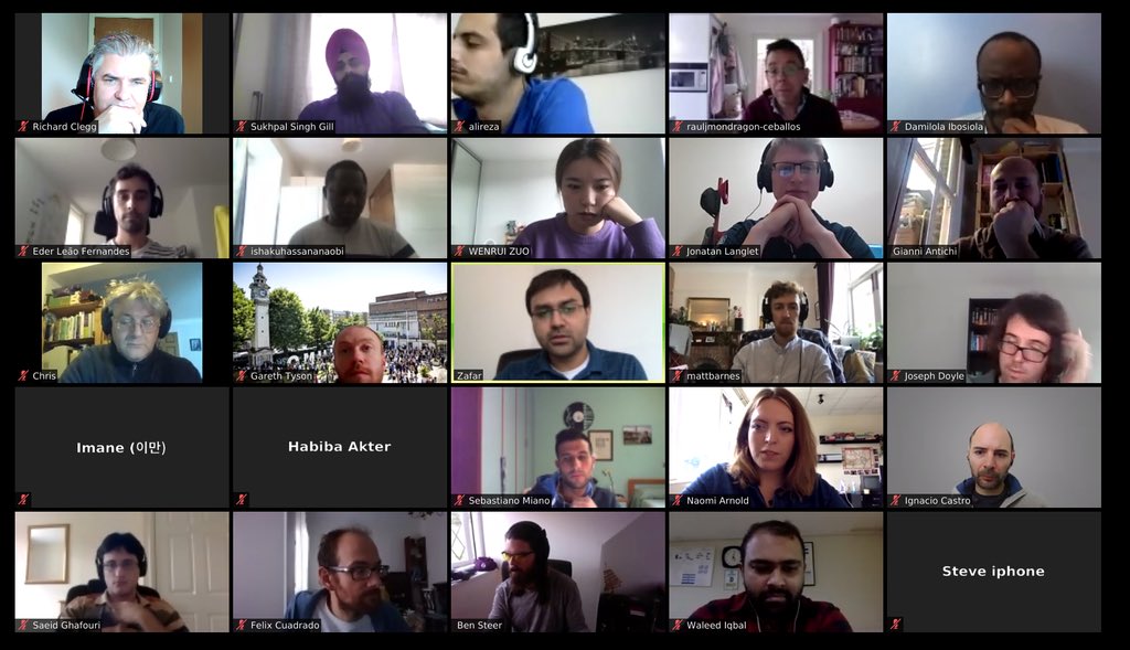 First (of this academic year) bi-weekly virtual coffee of the networks research group <a href="/QMEECS/">QMUL Electronic Engineering and Computer Science</a>