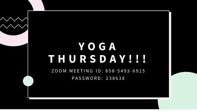 After working, running errands and right before it’s time to relax, don’t forget to join us for YOGA!!!!

Login information is provided below, no registration required AND the class is FREE!!!!
