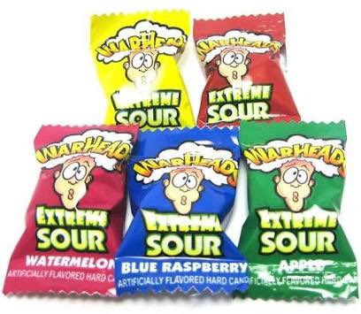 Dani- Warheads Jesus Christ. Diabolical. This shit doesn’t taste good, it only exists to DESTROY and inflict pain. To the point that you can’t even really enjoy it. BUT, when served up to someone you don’t like, kind of amusing.   #bb22