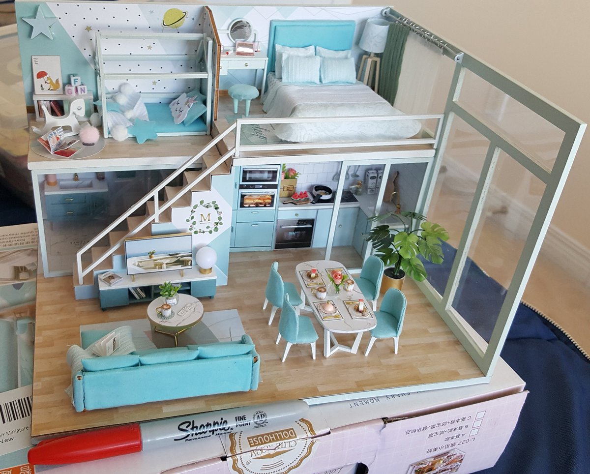 "Loft apartment" or something LOL i lovr the blue theme and the lil baby room... kya..