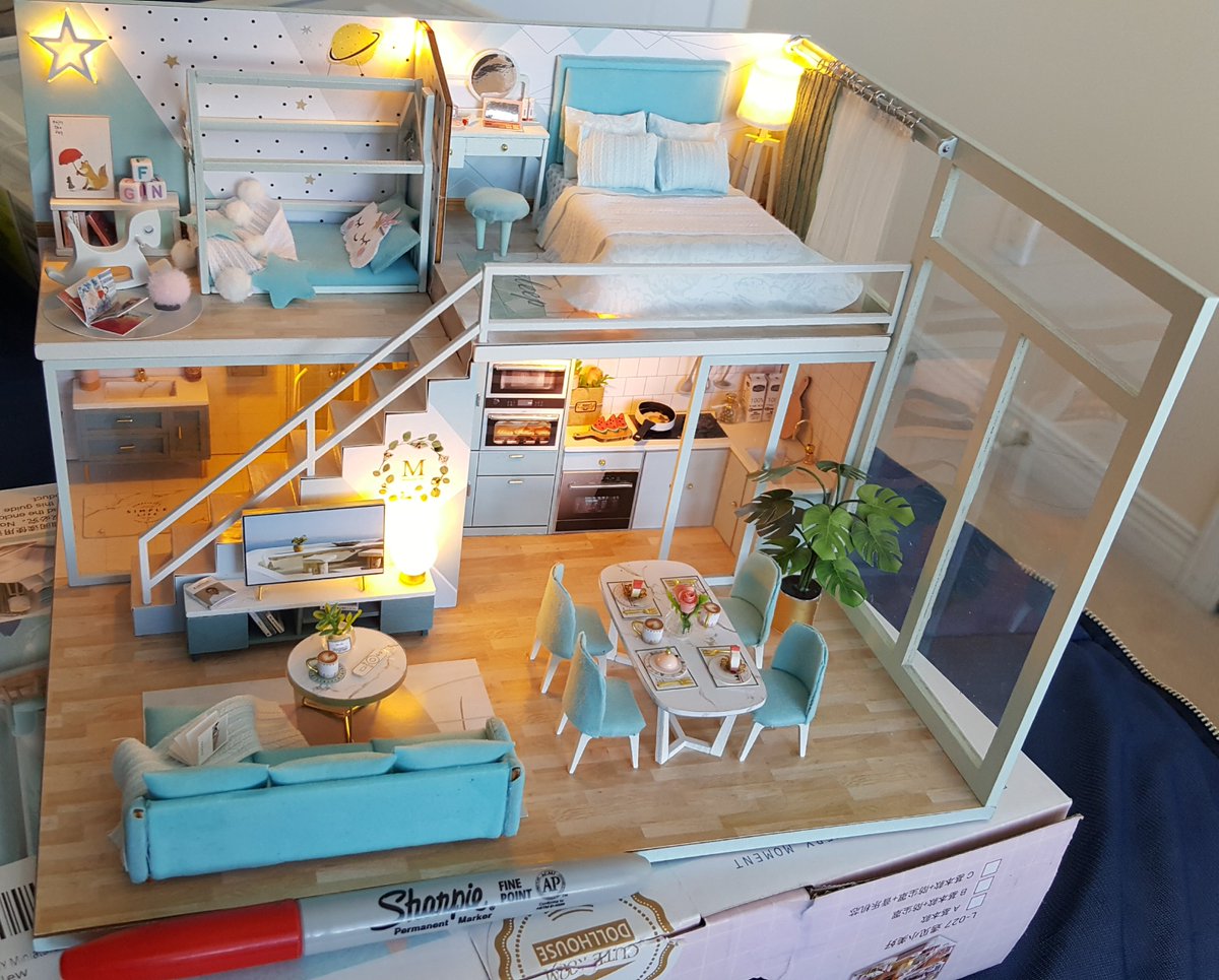 "Loft apartment" or something LOL i lovr the blue theme and the lil baby room... kya..