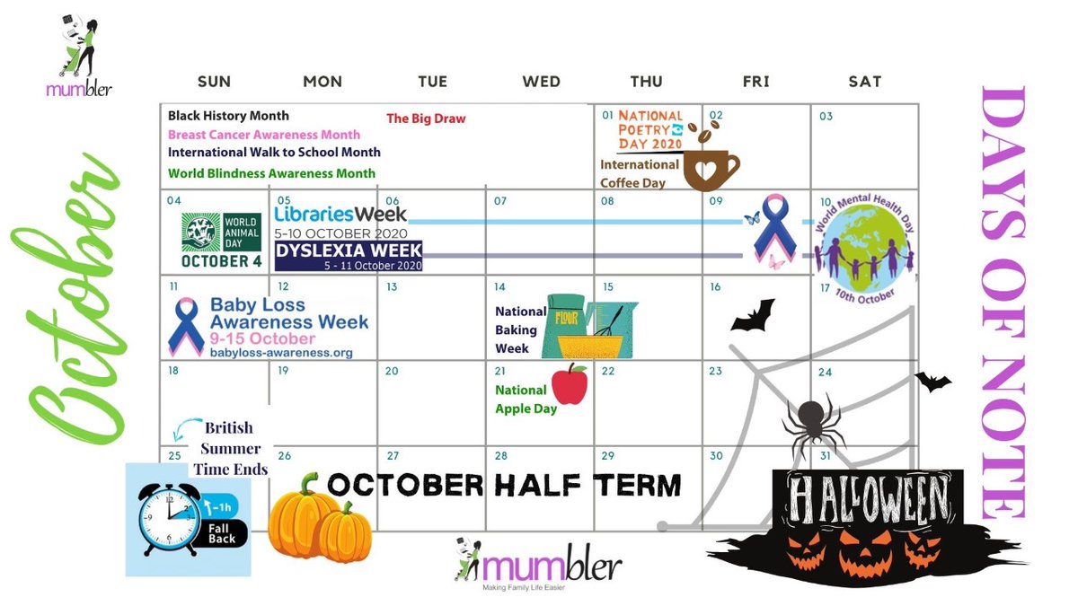 Hello October!! What a busy month you are! There are lots of days of note this month, for us we'll be supporting #babylossawarenessweek and #WorldMentalHealthDay, (I may have taken world coffee day today as an excuse for a nice take-out not my instant muck!)