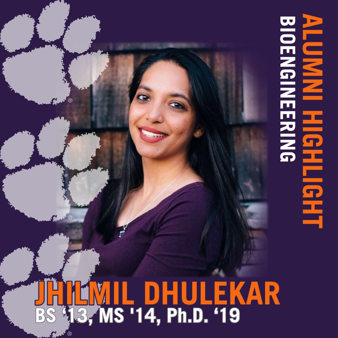 ClemsonBIOE's tweet photo. "I can proudly say I use skills and knowledge I have learned during my time in the CU Bioengineering program every single day at my current job, and that is extremely fulfilling!โ -Jhilmil Dhulekar
#alumnipost #teamCUBioE #BIOESTRONG https://t.co/doEnAPlWCa