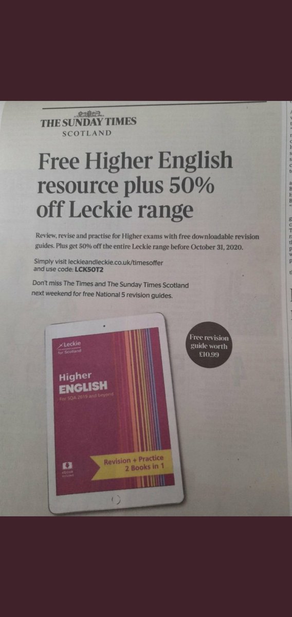 Miss_Quinn_MA's tweet image. Worth a download Highers and N5s for Personal support periods or even a purchase #revisionguides #leckieanleckie #English #preparetopass