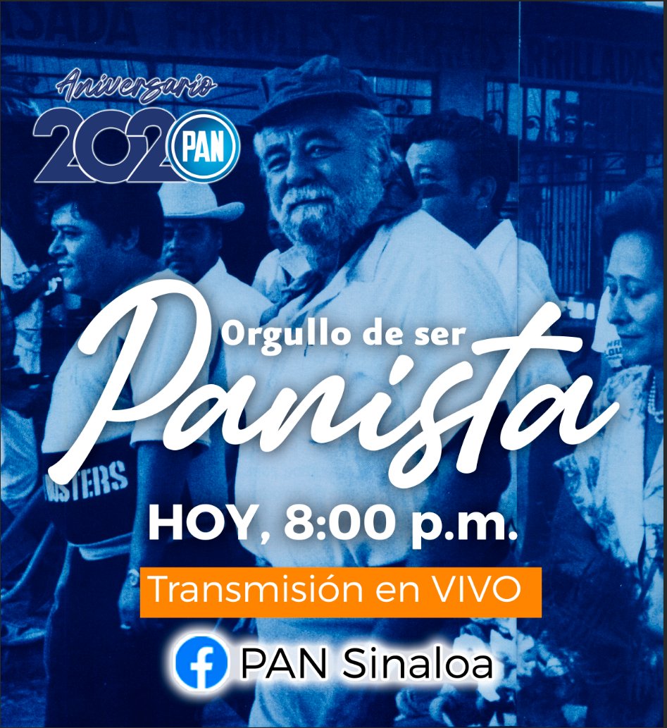 pansinaloa's tweet photo. No te pierdas HOY a las 8 de la noche la transmisión especial en vivo por facebook PAN Sinaloa.. Te esperamos
https://t.co/JzmsajTRX2 https://t.co/nXWY8nEyRK