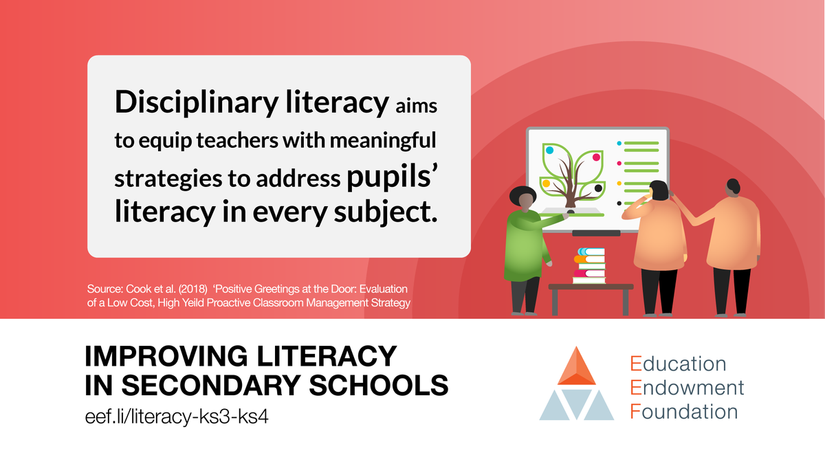 EducEndowFoundn's tweet photo. Improving Literacy in Secondary Schools - whose responsibility is it?

❌ the English dept
❌ literacy coordinator
✔️EVERY TEACHER in your school

Sign up to get our 7 recommendations direct to your email inbox: https://t.co/b6uHu7UmYY https://t.co/7phNktvysO