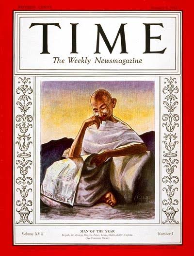  #Gandhiji is the only Indian to be named the TIME magazine Person of the Year(in 1930)Also he was nominated for the Nobel Peace Prize for 5 times(1937,1938,1939,1947,1948)-as they're not given posthumously,it was not awarded in 1948 for lack of a suitable 'living' candidate