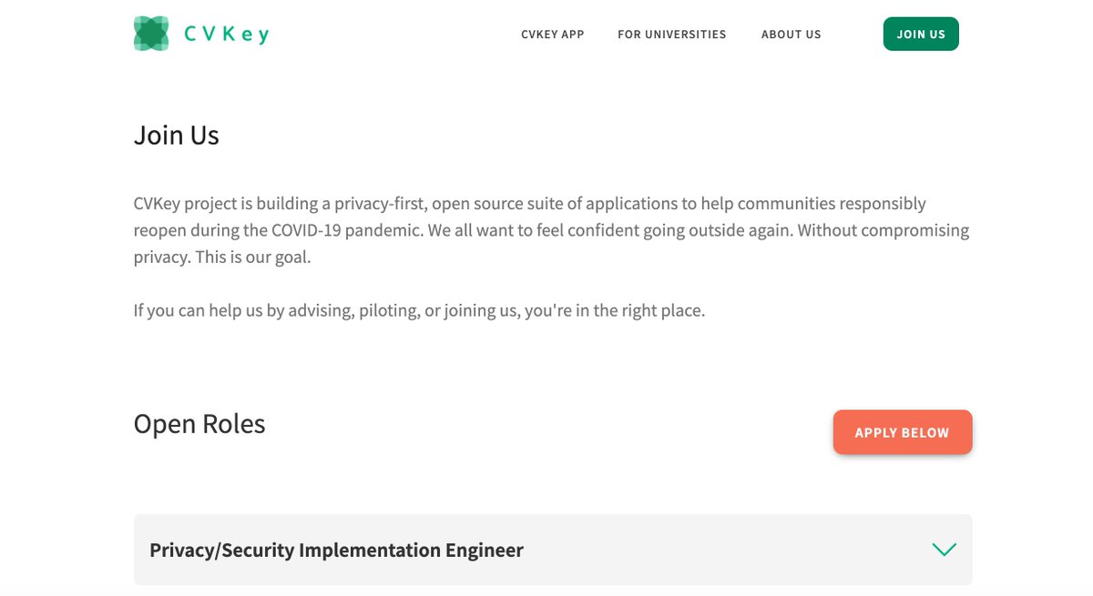 CVKeyProject's tweet image. Experienced in product management? Passionate about privacy-aware analytics? Excited to perfect an app’s user experience? Join our team of volunteers: cvkeyproject.org/join-us