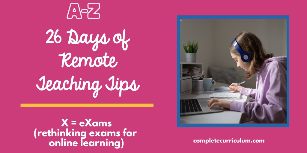 CompleteCurr's tweet photo. Remote Tip X: eXams! Tips and alternatives for giving assessments in a distance learning! Read more here:  https://t.co/S0LqCYlw9K  #distancelearning2020 #remoteteaching #educators https://t.co/2CTUfbMwgZ