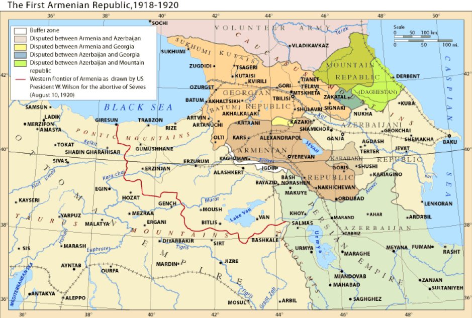 But this small country was a shadow of what Armenia was – in fact, it’s less than ten times the Armenia proposed in Sevres. There were Armenians in every bordering country and in no time, 350000 people fled into Armenia.