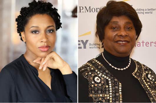 Dr Nicola Rollock (L) nominated by campaigner Baroness Doreen Lawrence“Her latest work w/in the UK is looking at how many black women are professors in this country.Nicola’s passionate about the critical role of education to inspire young black women to achieve their potential”