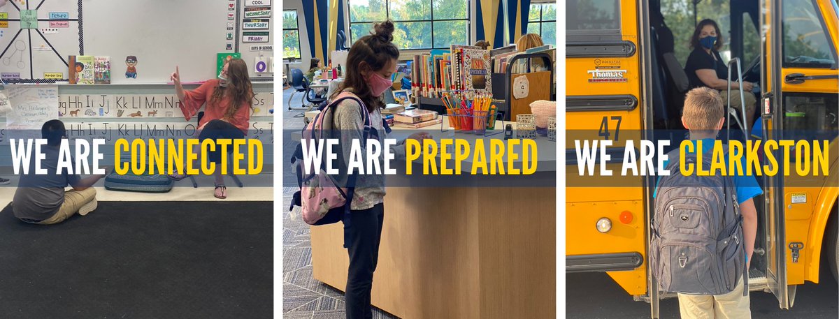 New on the website! Take a look at our Return to School family toolkit and safety protocol video for more information about our gradual return to face-to-face instruction beginning Monday, October 5. #WeAreClarkston
clarkston.k12.mi.us/fall2020/toolk…