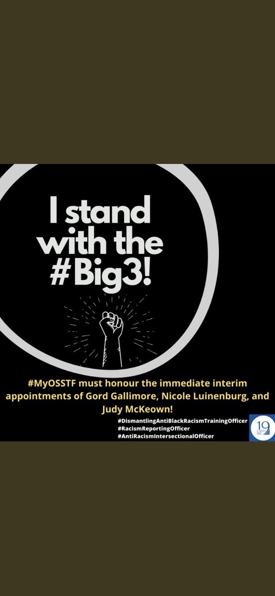 I am incredibly disappointed with #osstfD19 and there reluctance to honour members wishes. Dismantle anti-black racism NOW! <a href="/DisruptingABR/">Disrupting Anti-Black Racism Action Committee</a> <a href="/OSSTFD19Pres/">OSSTF D19 President</a> <a href="/KellyABevan/">Kelly Bevan</a>