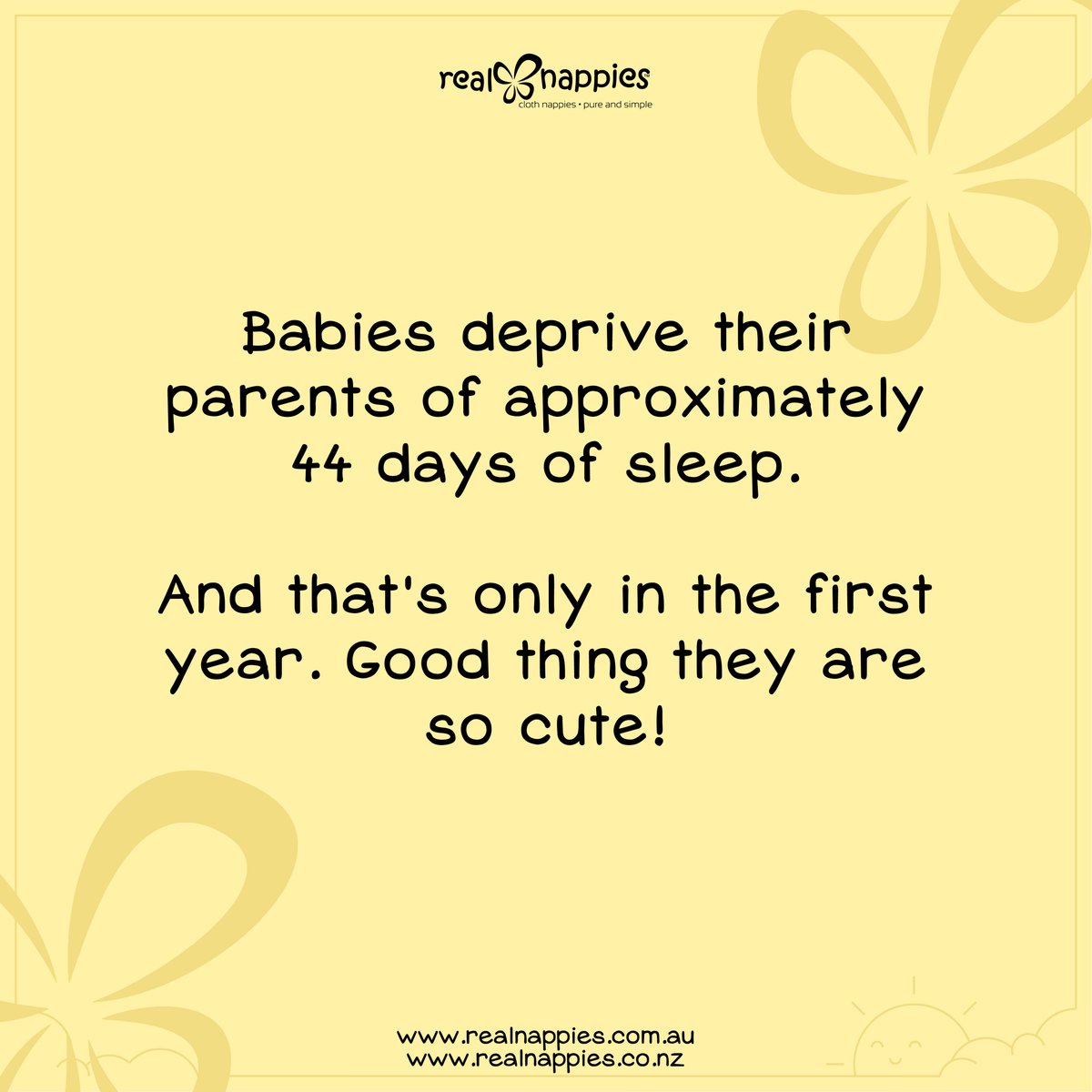RealNappies's tweet photo. Don't we feel it too!  Are you feeling sleep deprived today?  How much sleep did you get last night?  

Fun Fact Friday! 🤓

#realnappies #clothnappies #babies #sleep #insomnia #sleepdeprived #tired #parenting #needcoffee https://t.co/Ekjda7Pmtp