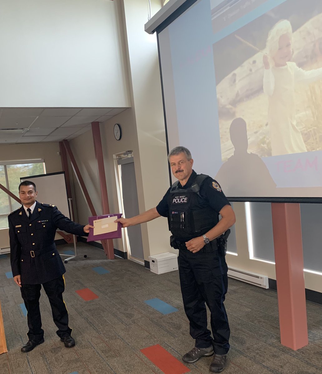 ChiefFleugel's tweet photo. Today, a @PortMoodyPD member (who currently works within the Integrated Road Safety Unit) was proudly acknowledged by @BCRCMP with an “Alexa Award” for taking a ridiculous amount of impaired drivers off the road in 2019! #proudchief #alexateam https://t.co/tBwBTVMG0w