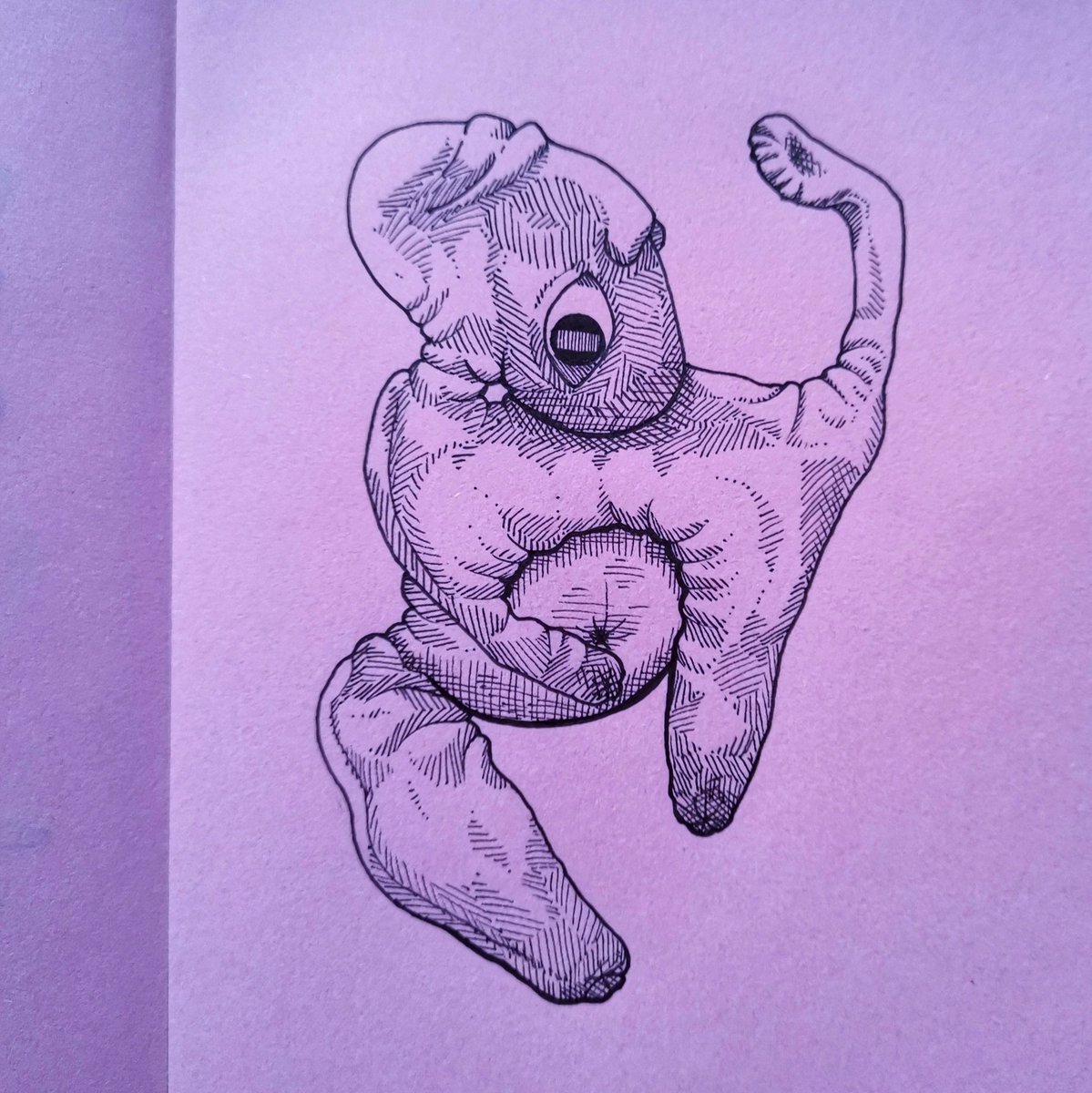 Squibby_0's tweet photo. Oh ludo 🌚 I love your work so much, thank you for helping rep horror artists I do strange traditional doodles and such. Some creatures, some body horror and many weird things. https://t.co/h2PcKS2tUe