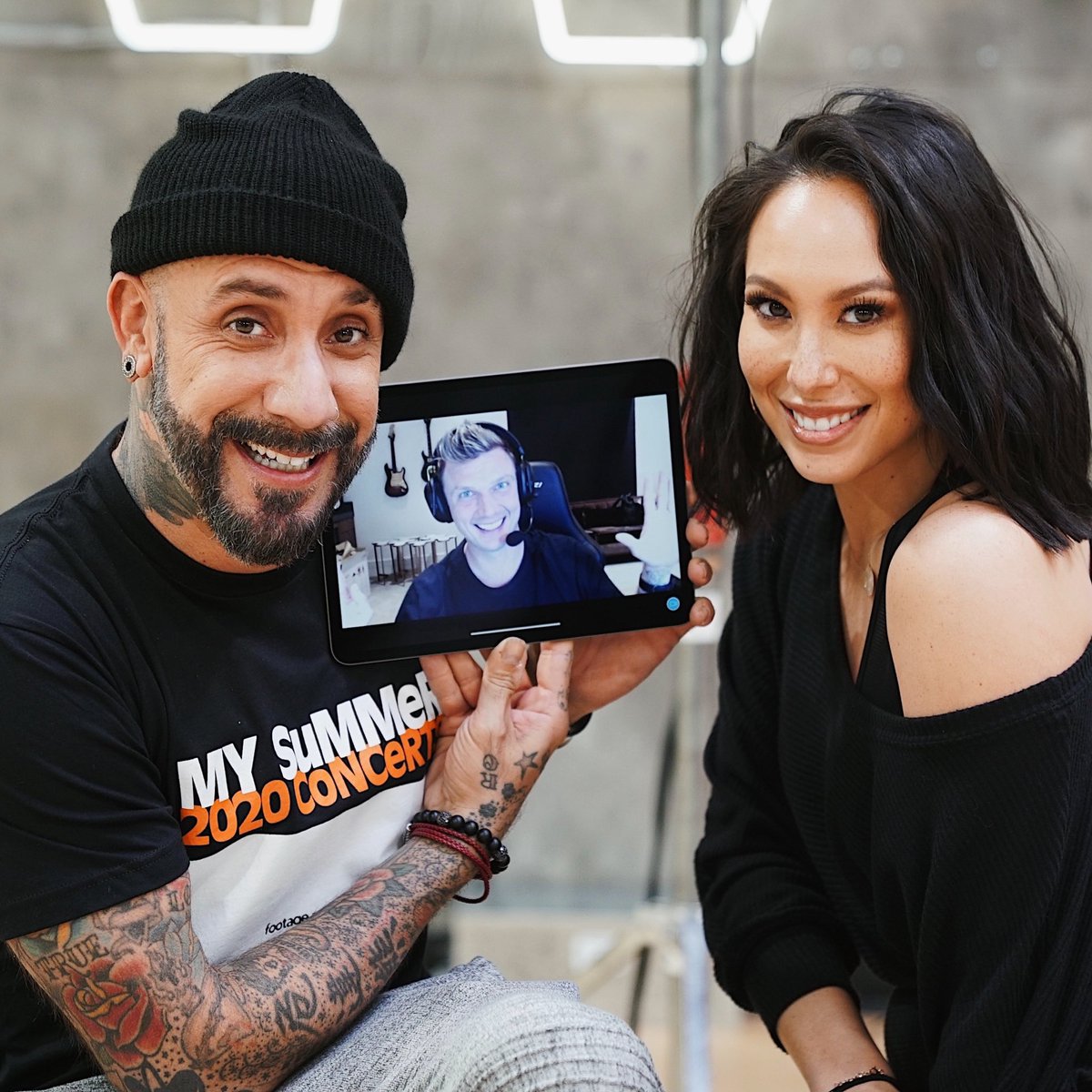 aj_mclean's tweet photo. Thanks @nickcarter for popping in and giving me some support and advice!!! Everybody really needs to tune into #DWTS on Monday night….there’s something BIG coming! #TeamPrettyMessedUp #PrettyMessedUpPodcast https://t.co/oXcOeKETR5