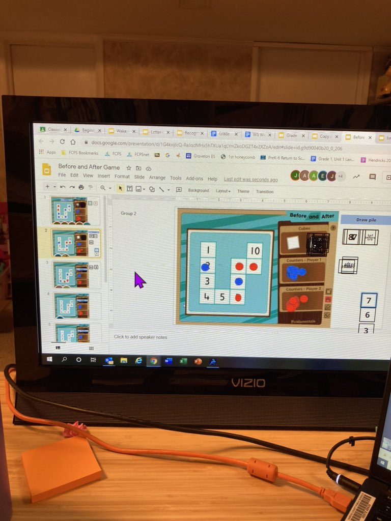 mshendricks1st's tweet photo. First graders are persistent and collaborators! We have been practicing talking about our math ideas with friends and also clicking on a link in google slides! Today it all worked and they had a great time. @GrovetonES #persistentlearners #mathtalk https://t.co/HTUXXKspwm