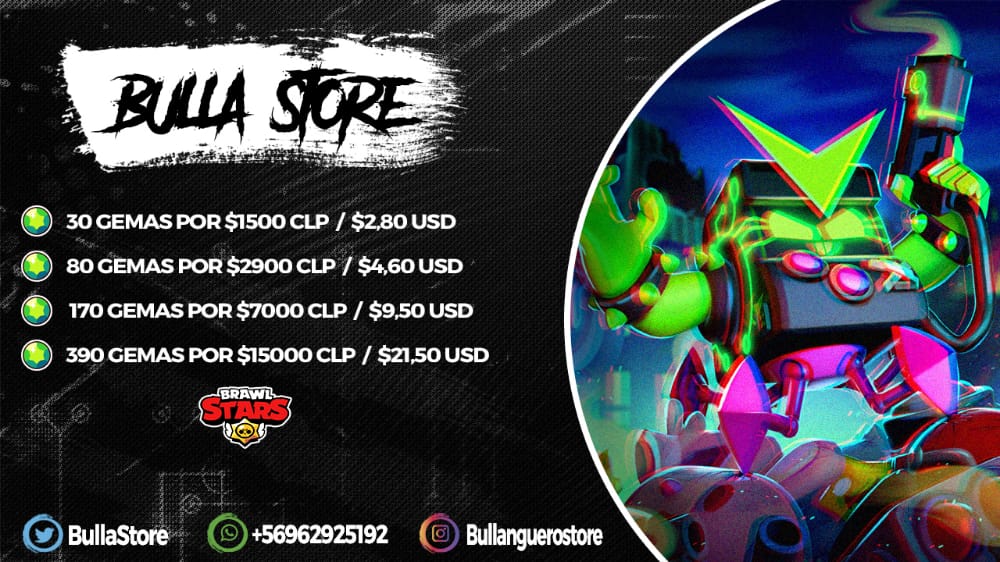 BullaStore's tweet image. Volvemos con todo con las ventas de Clash Royale, Free Fire, BS etc. Solo consulten por el juego que necesiten al DM📩 o wsp: +56962925192

Por temas de impuestos, nos vemos en la obligación de subir un poco los precios😪