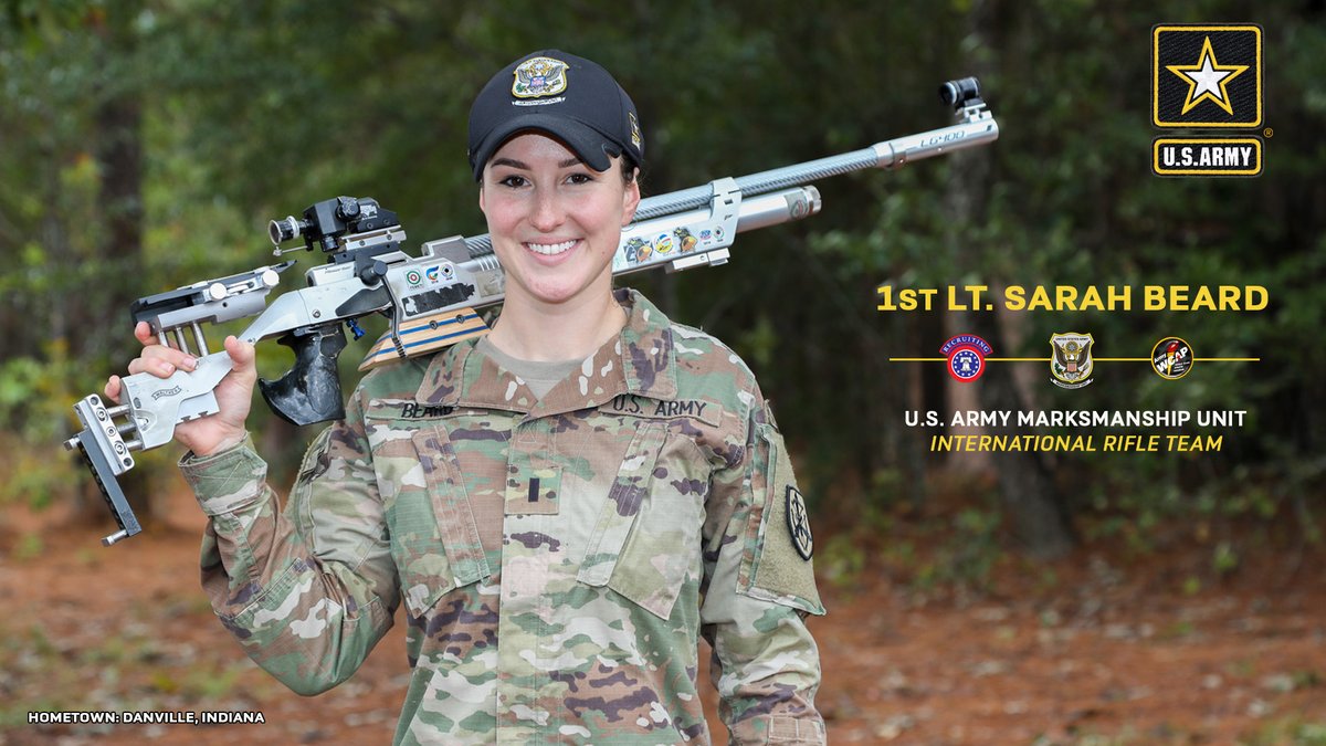 USAMUSoldiers's tweet image. Check out our Instagram &amp;amp; Facebook stories tomorrow for a feature on @USArmyReserve 1st Lt. Sarah Beard, an @ArmyWCAP #Soldier who trains w/ @USAMUSoldiers International Rifle Team &amp;amp; is seeking a spot on @TeamUSA.

#RoadtoTokyo #usamu1956 #USArmy